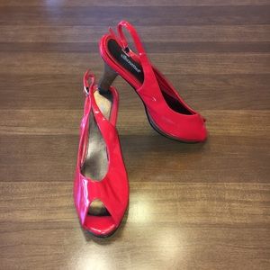 Silhouettes red peep toe shoe